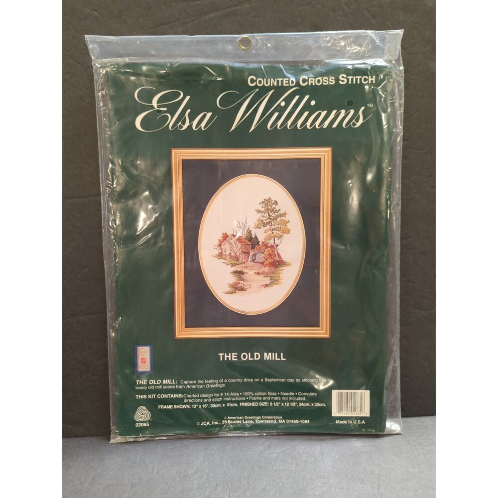 VTG Elsa Williams The Old Mill 02065 Counted Cross‎ Stitch 9.5"x12.5" NEW SEALED